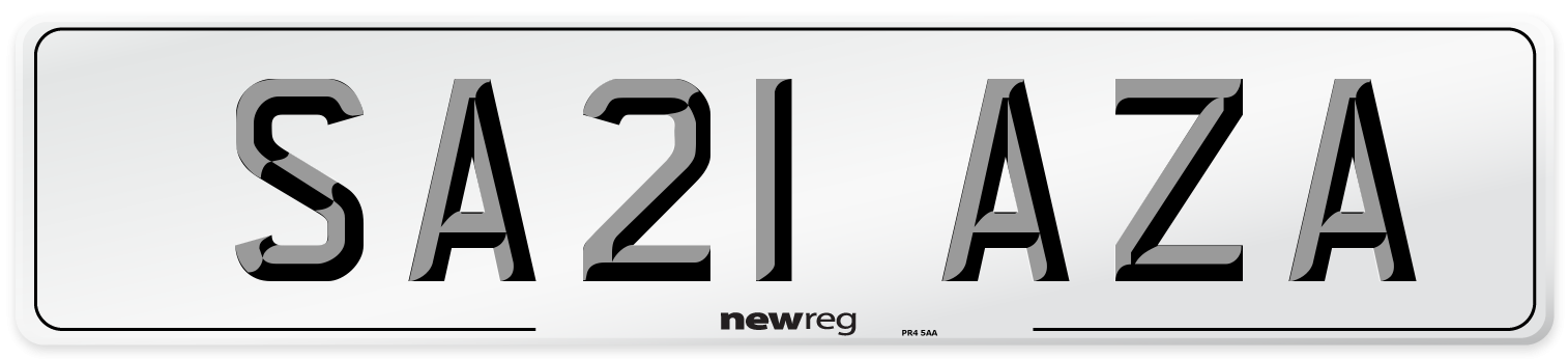 SA21 AZA Number Plate from New Reg